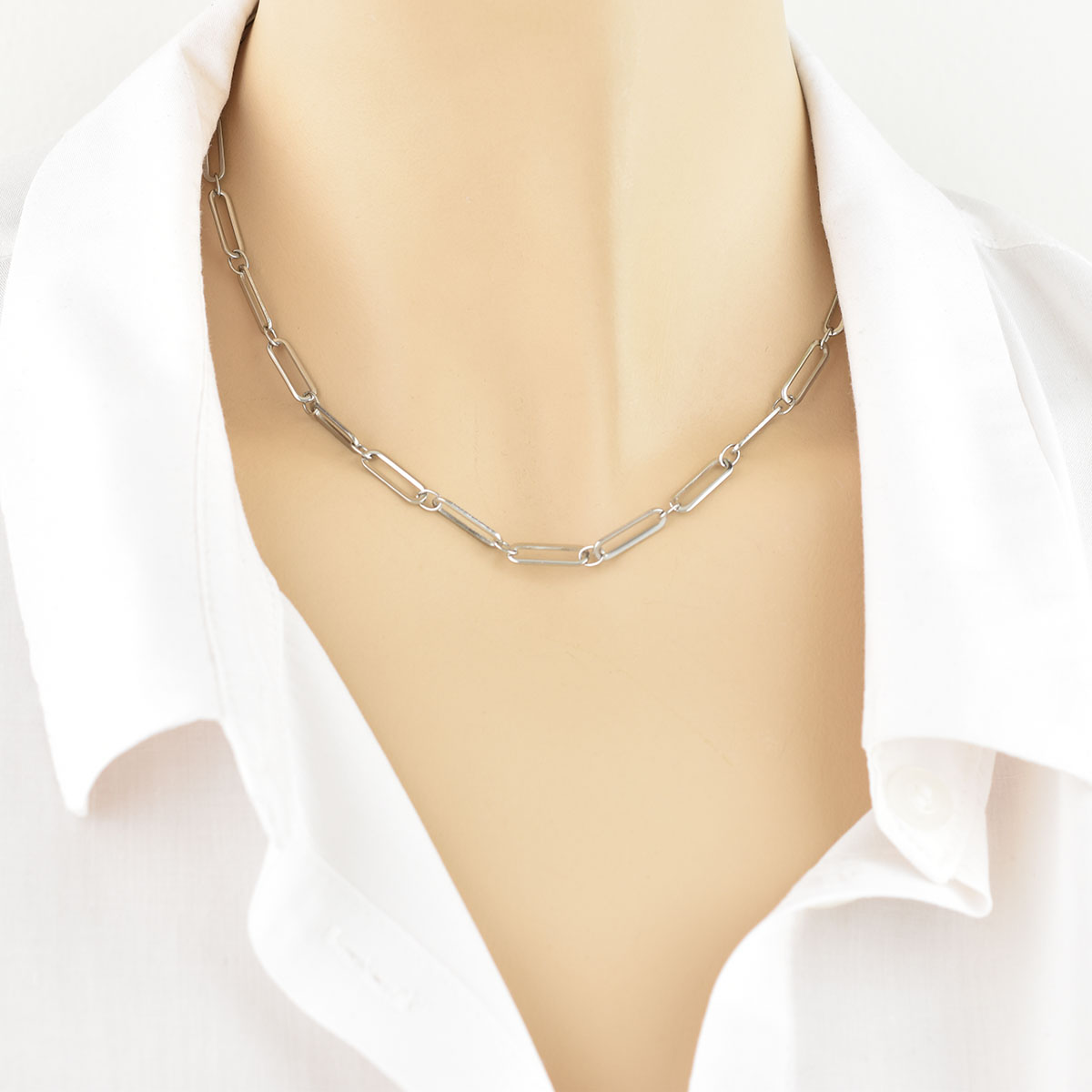 Raquel Chain Silver 4MM Αλυσίδα Λαιμού Από Ανοξείδωτο Ατσάλι 316L